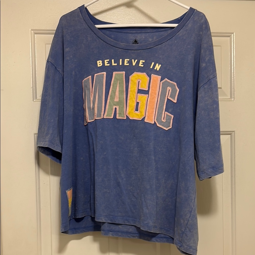 Disney Blue Boxy 3/4 Sleeve T-Shirt